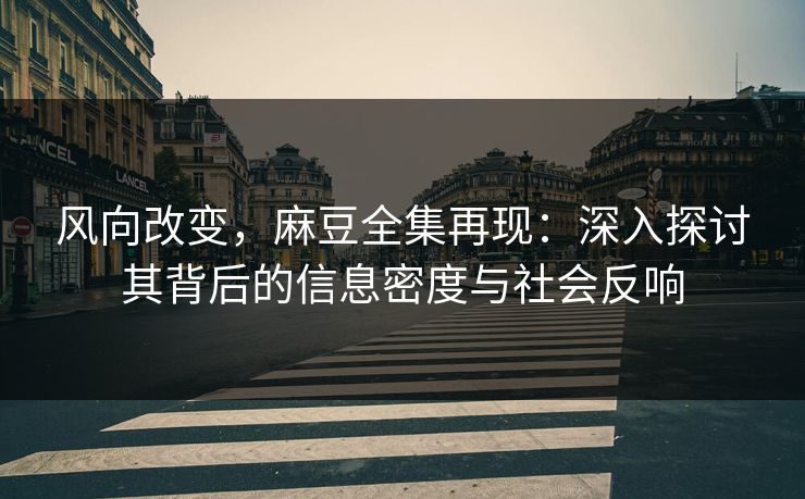 风向改变，麻豆全集再现：深入探讨其背后的信息密度与社会反响